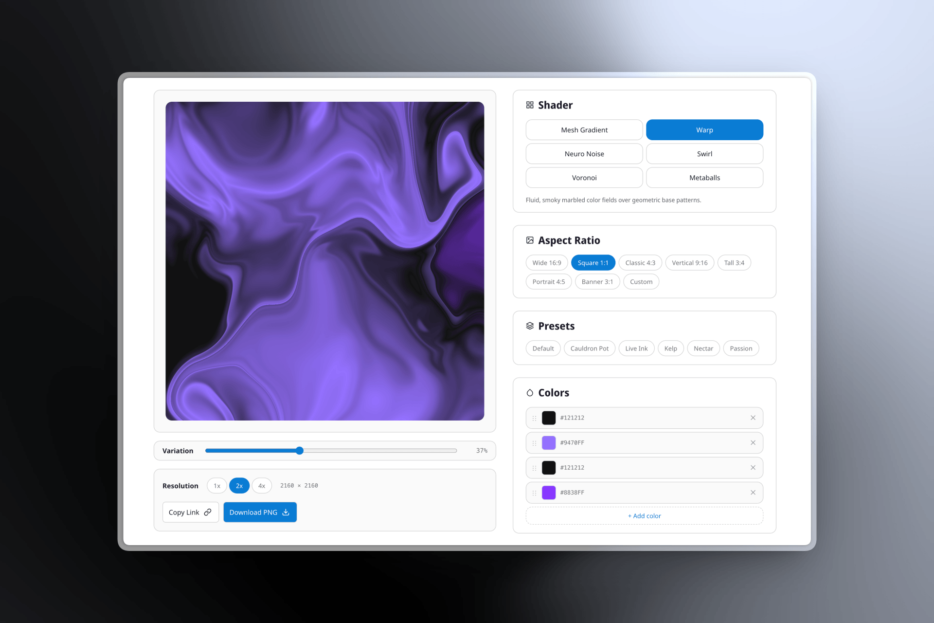 Free Background Generator | Shader Backgrounds | Liinks